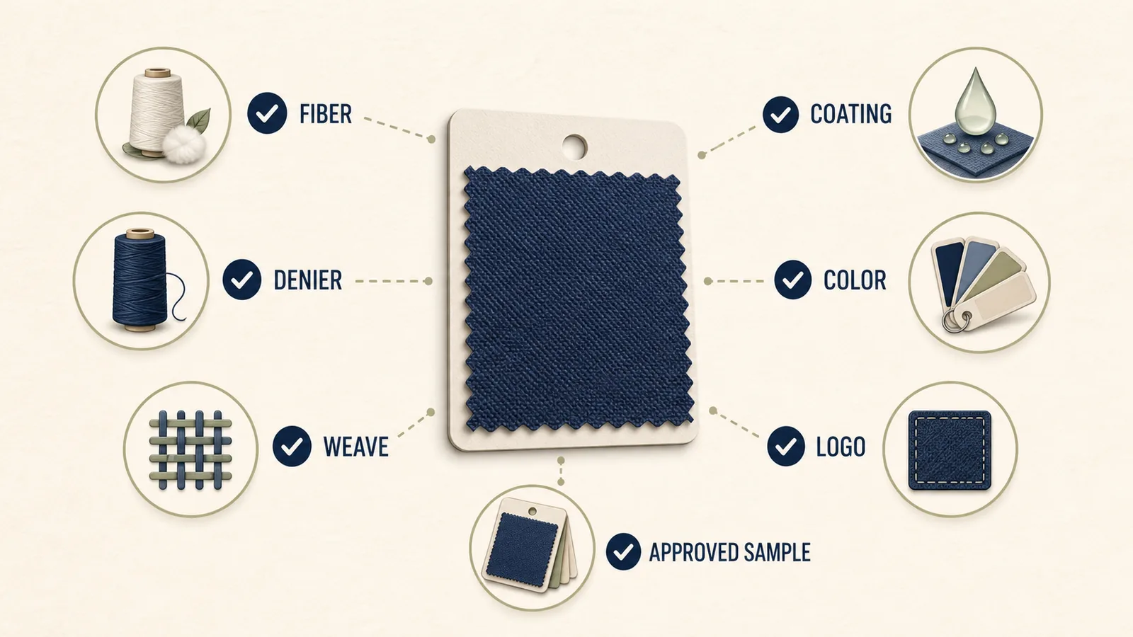 Buyer checklist for selecting Oxford or polyester fabric for bags