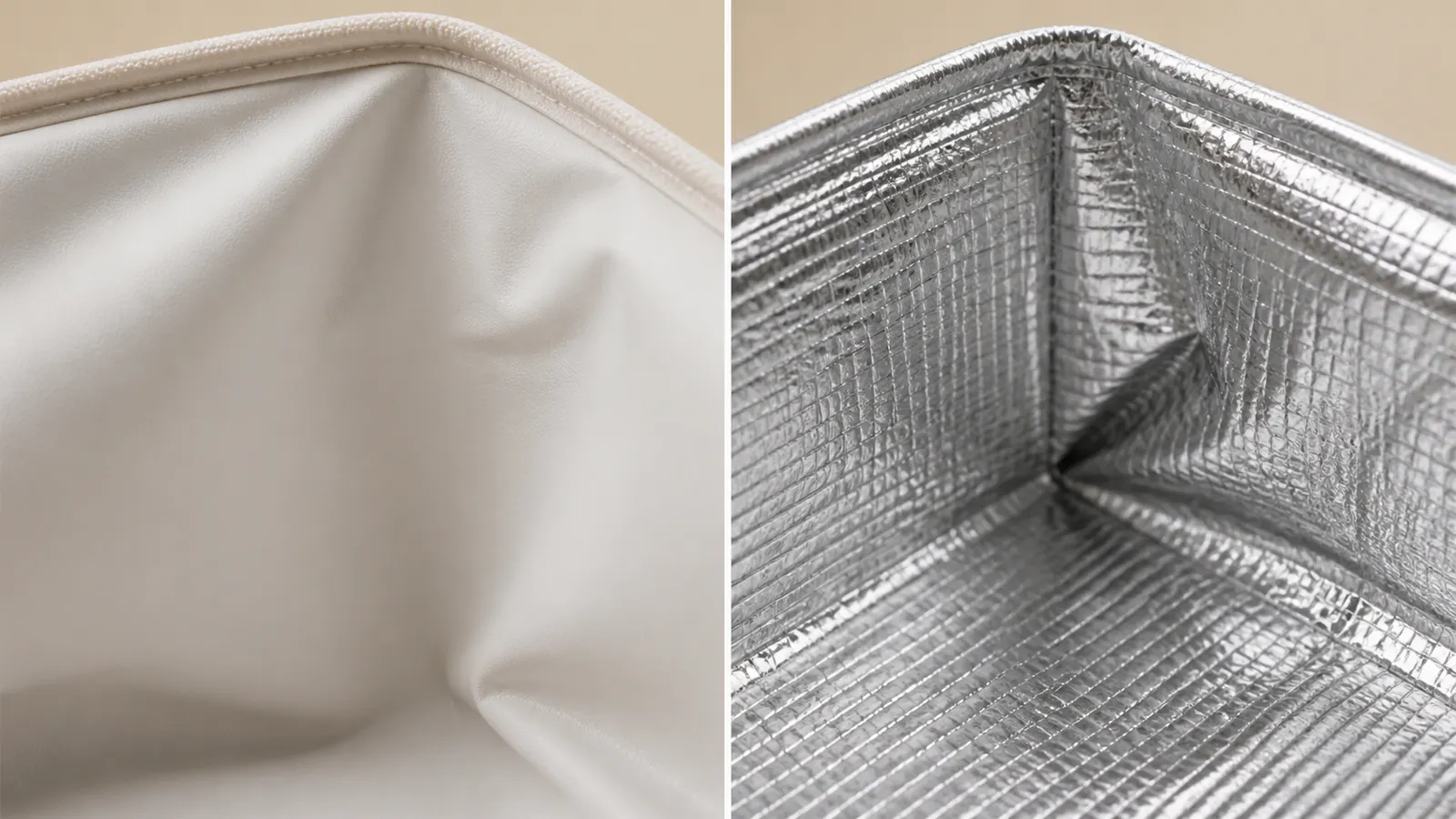 PEVA and aluminum foil lining material comparison for insulated bags